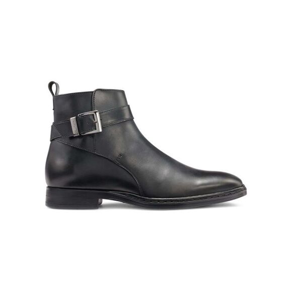 KARL LAGERFELD PARIS Men’s Black Leather Ankle Boots Size 9.5 - Picture 1 of 10